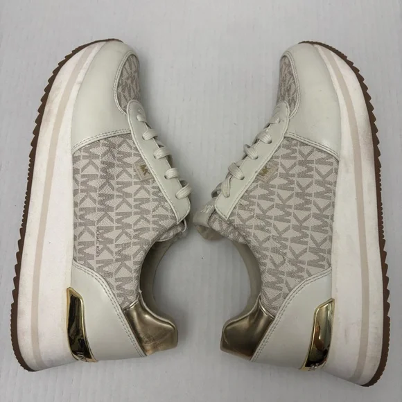 Michael Kors Womens Monique Logo Shoes Sz 8 Platform Trainer Sneaker - Picture 4 of 14